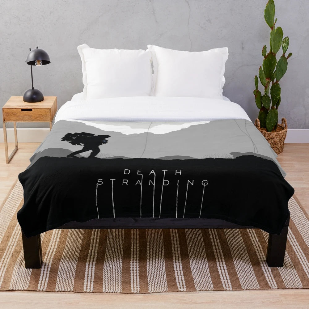 Death Stranding inspired plush blanket - comfortable gaming accessory