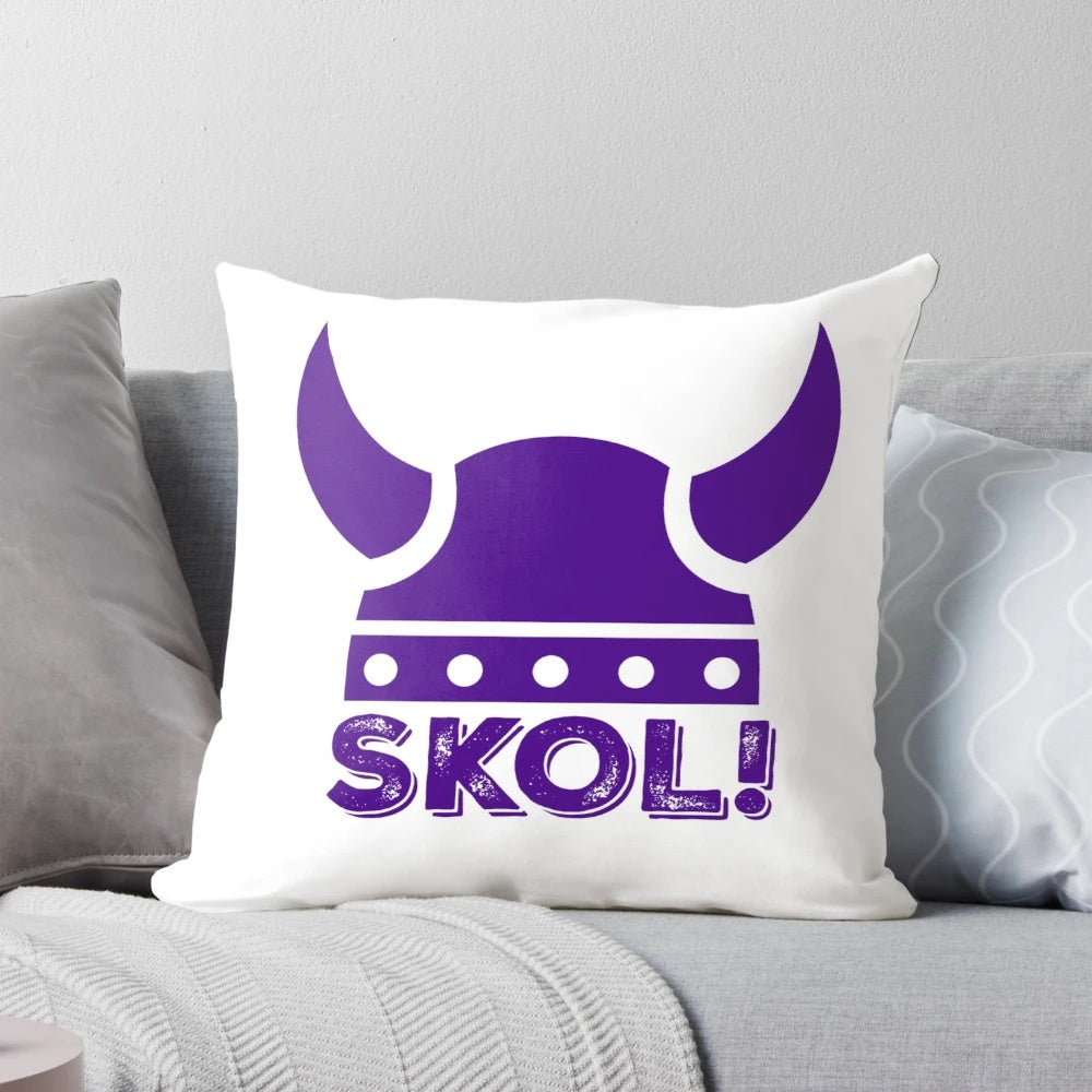 Embroidered Minnesota Vikings "SKOL" Chant Pillow for Football Fans