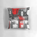 Decorative abstract red and white designed throw pillow