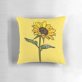 Vibrant sunflower design on a decorative throw pillow