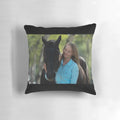 Soft and plush pillow featuring a whimsical design of a girl and her horse, perfect for adding a touch of charm to your bedroom.