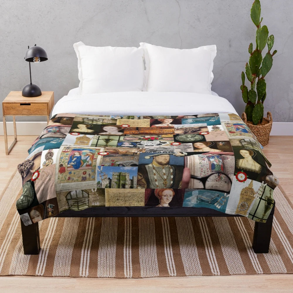 Anne Boleyn Collage Design Plush Blanket