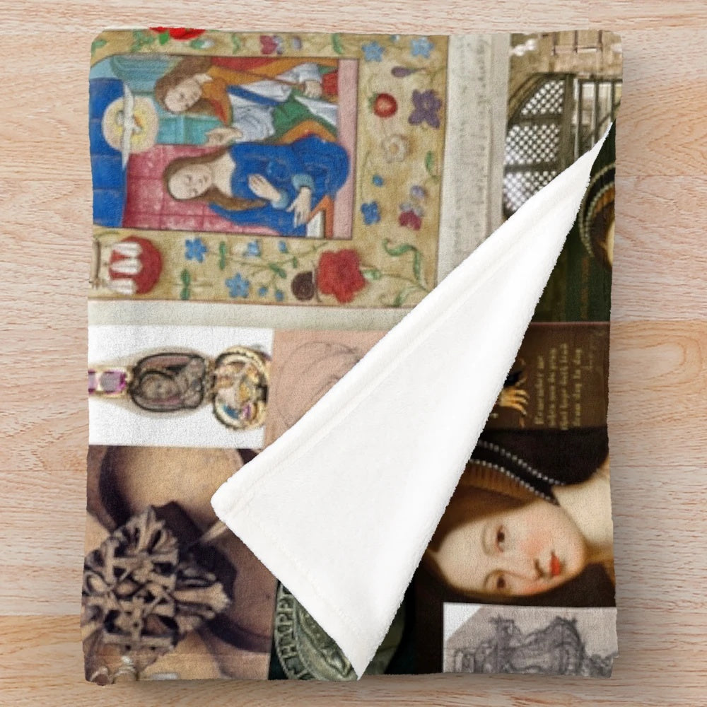 Anne Boleyn Collage Design Plush Blanket