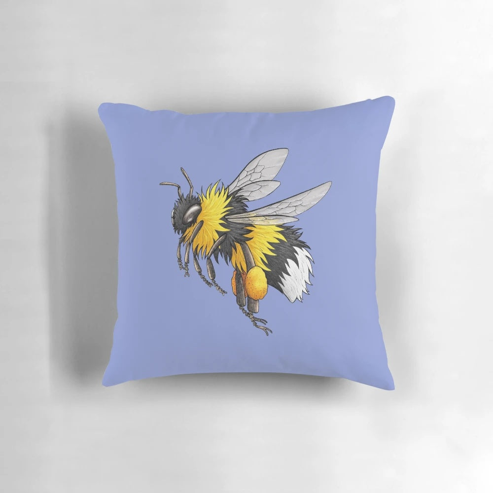 Soft, plush bumble bee-themed decorative pillow for nature-inspired home decor