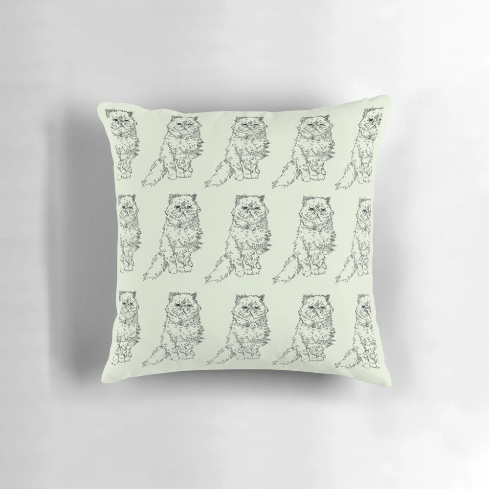 Topaz the cat Pillow featuring a cute, decorative cat pattern