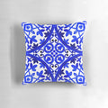 Vibrant blue and white watercolor pattern inspired by traditional Portuguese azulejo tiles