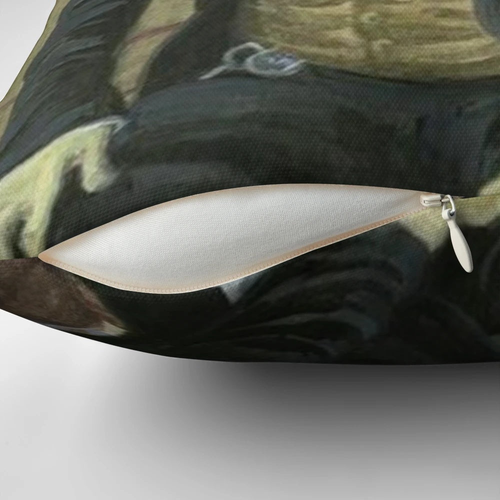 A decorative throw pillow featuring the popular "Colonel Toad" and "Sir Toad" meme characters.