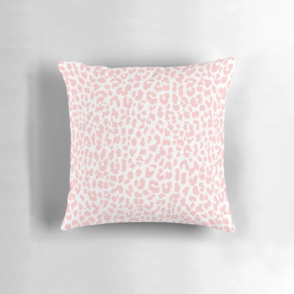 Coral leopard print decorative throw pillow