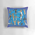 Decorative dog cartoon throw pillow featuring a greyhound, hound, or whippet design