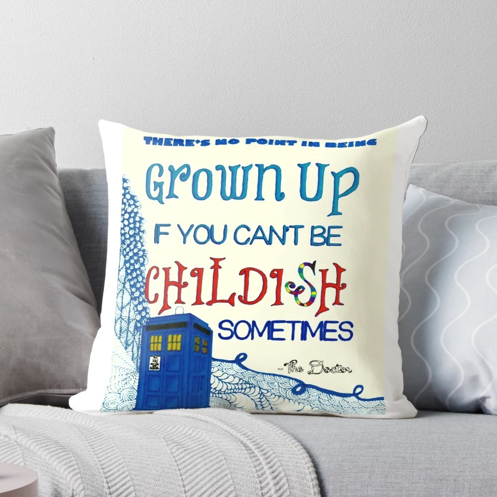 Dr. Who-inspired Zentangle design printed on a decorative throw pillow