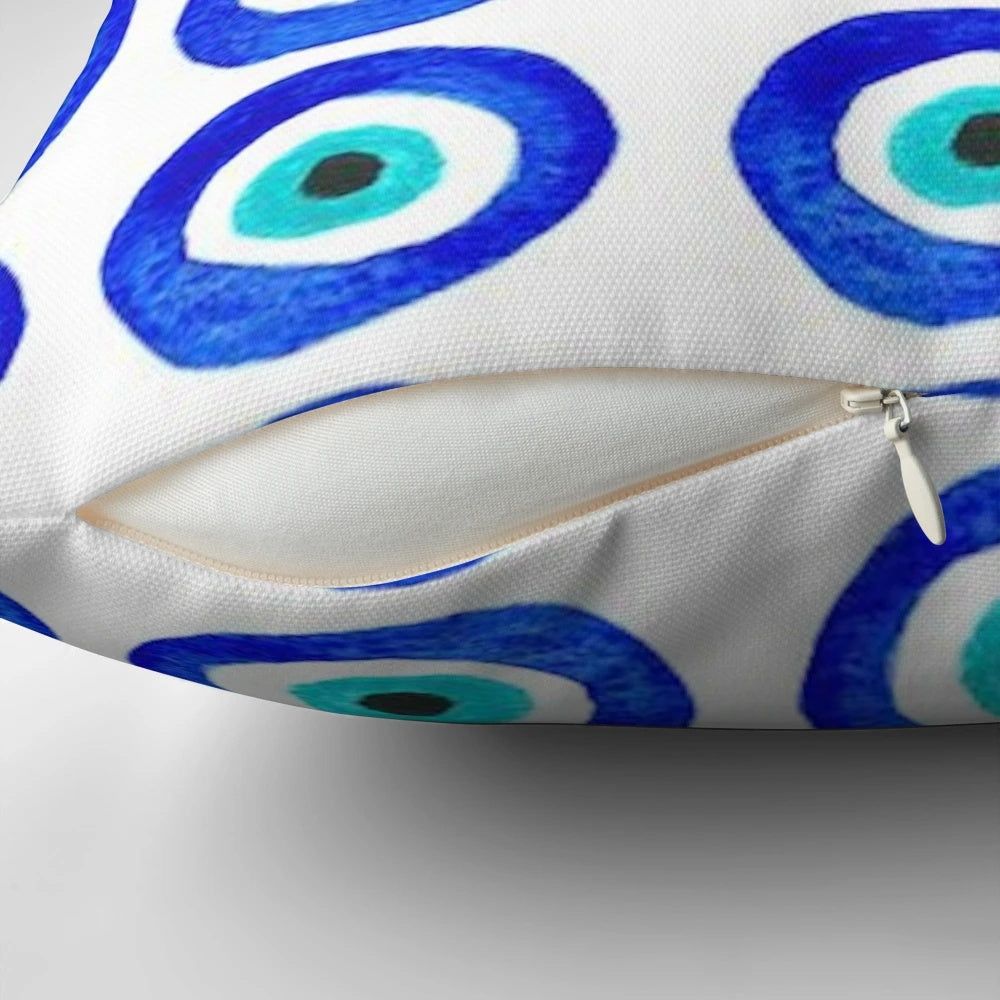 Stylish evil eye patterned throw pillow for home decoration