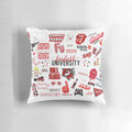 Fairfield University Pillow featuring the Stags logo and school colors