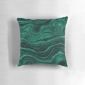 Faux malachite green marble with light veins decorative throw pillow