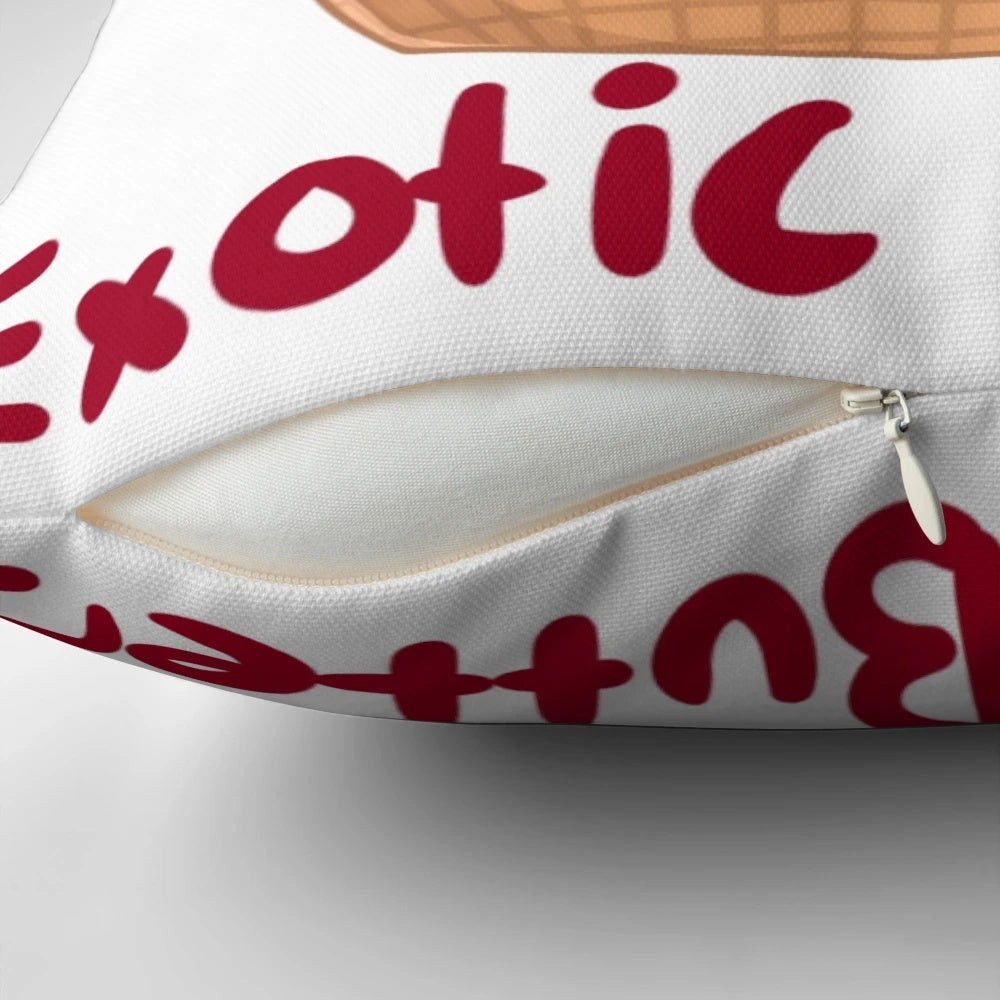 Soft and plush FNAF-themed decorative pillow featuring the "Exotic Butters" design