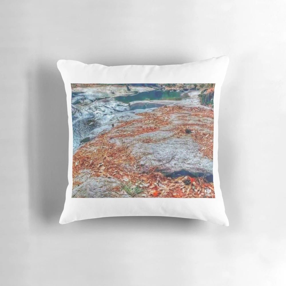 Beautifully designed Georgia river pillow with a serene river landscape