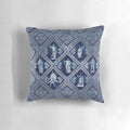 Decorative throw pillow featuring Greek deities and meander pattern design