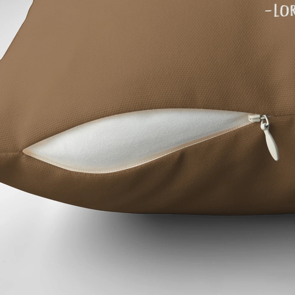 Decorative pillow featuring a Loriot quote and design