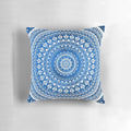Beautifully crafted mandala blue throw pillow for adding a touch of bohemian style to your home.