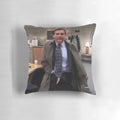 Decorative throw pillow featuring Michael Scott from the TV series The Office