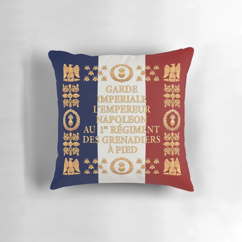 Decorative pillow featuring the flag of the Napoleonic French Imperial Guard