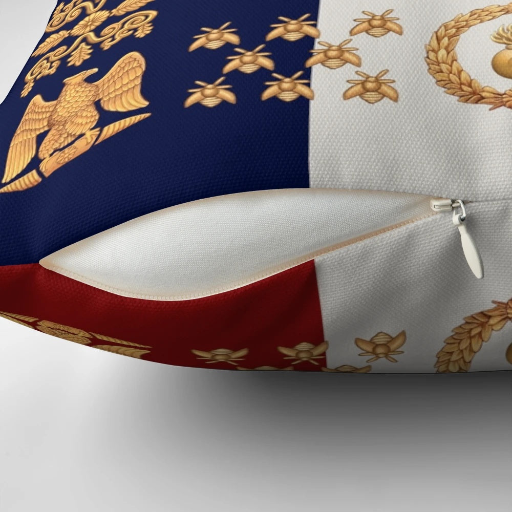 Decorative pillow featuring the flag of the Napoleonic French Imperial Guard