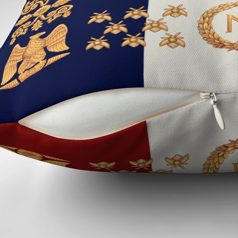 Decorative Napoleonic French Infantry Flag "Valeur et Discipline" Pillow