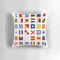 Decorative Nautical Flags Pillow with Alphabet and Number Designs for Coastal Home Decor