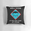 Decorative pillow with "Well done..." quote from Richard Osman