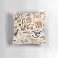 Decorative pillow featuring watercolor illustrations of Appa, Momo, and turtle ducks from the Avatar: The Last Airbender TV series.