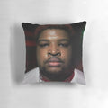 Decorative pillow with Mario Judah "rage" design