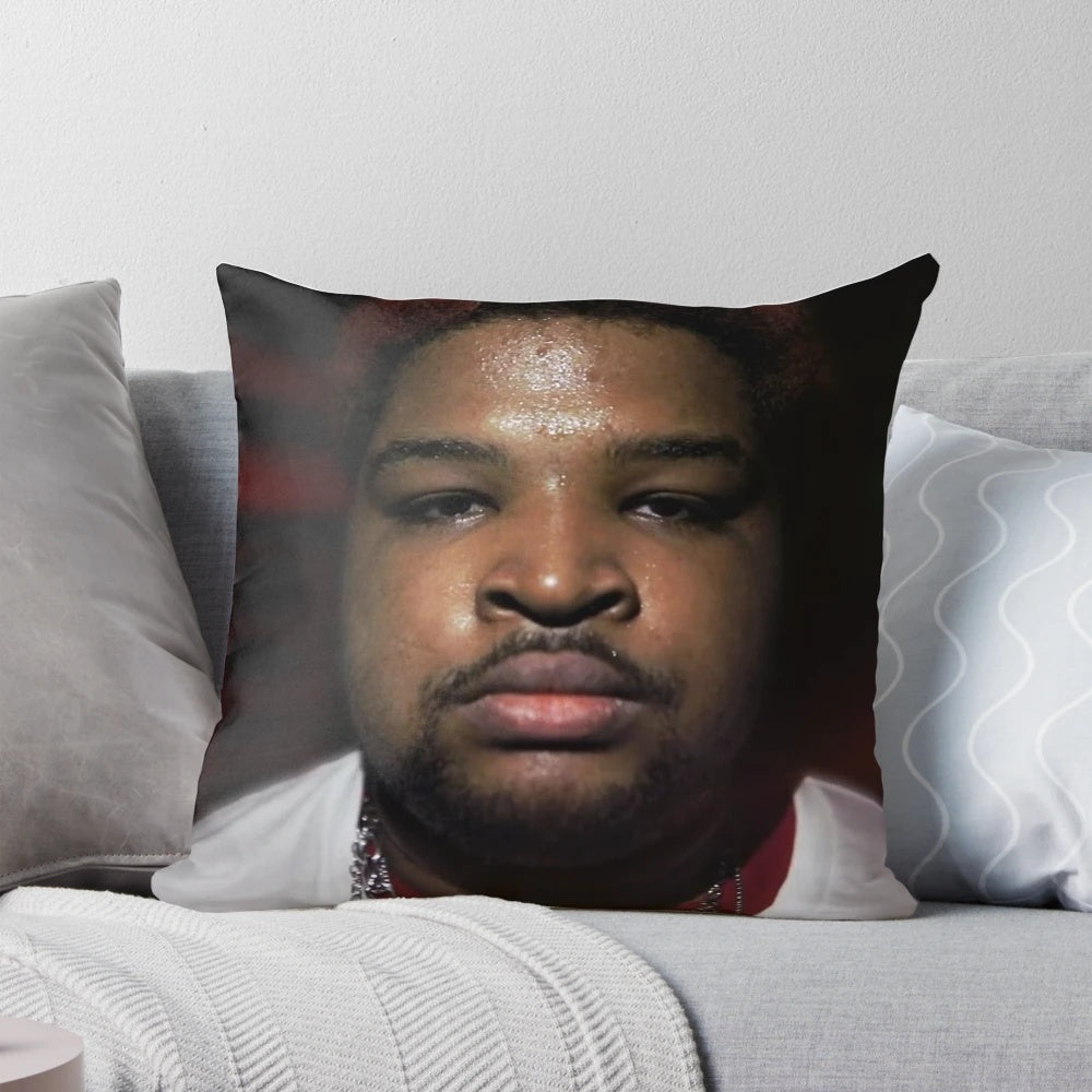 Decorative pillow with Mario Judah "rage" design