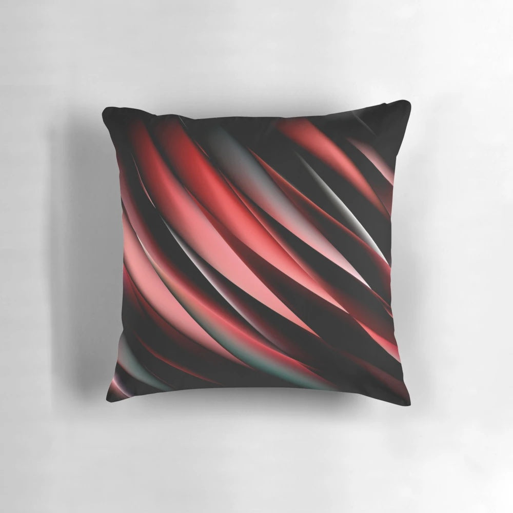 Decorative red and black abstract pattern throw pillow