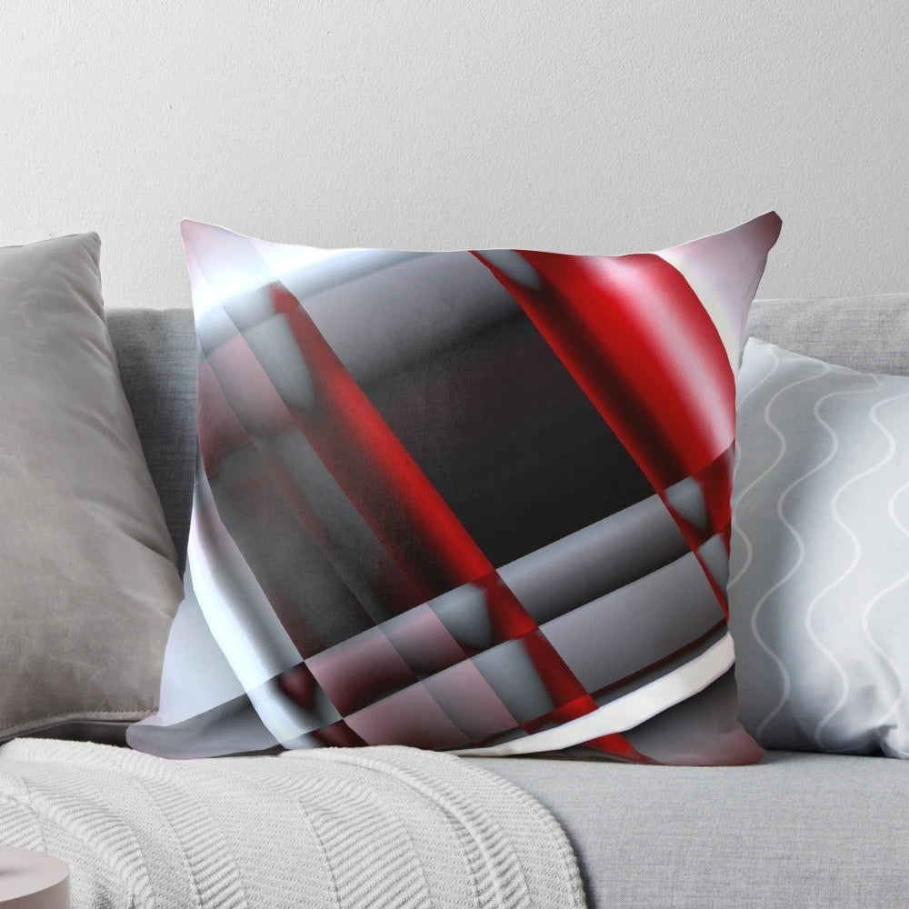 Decorative red and white abstract pattern accent pillows for home decor