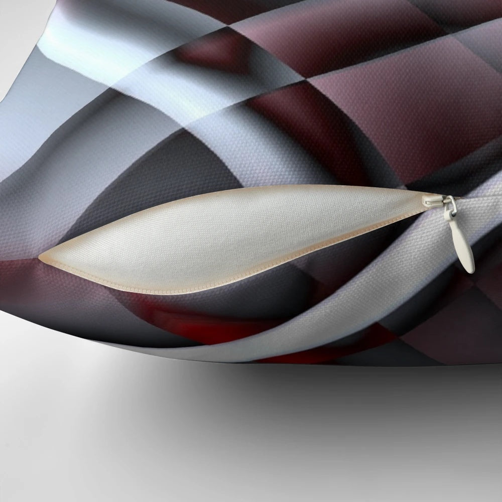 Decorative red and white abstract pattern accent pillows for home decor