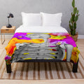 Skeleton with Flowers Plush Blanket