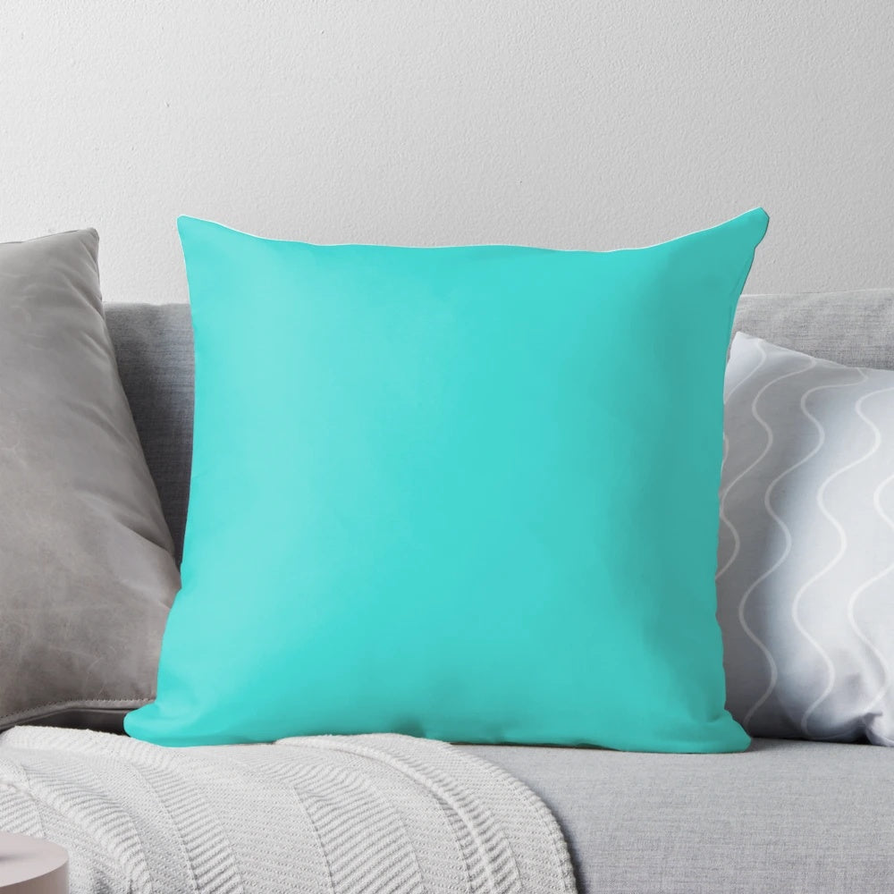 Soft, plush decorative pillow in teal and turquoise shades for boho chic home decor