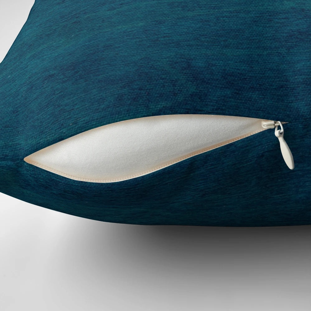 Teal watercolor wood throw pillow for cozy home decor