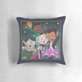 A cozy decorative pillow featuring the characters and logo from the popular anime series, The Owl House.