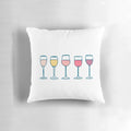 Cozy wine pillow with wine glass design, perfect for wine enthusiasts
