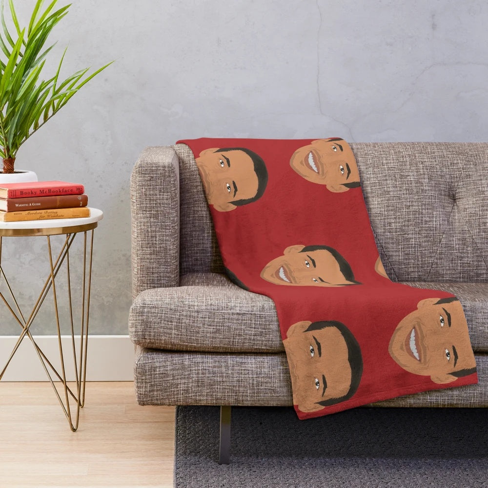 Plush blanket featuring portrait of Joel Matip, Cameroon footballer and Liverpool player