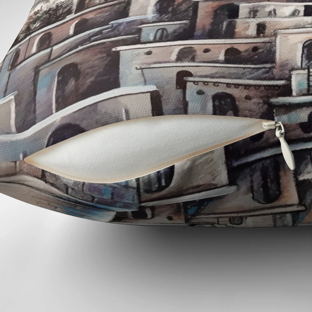 Decorative pillow featuring the Dome of the Rock in Jerusalem, a symbol of Palestinian resistance and heritage.