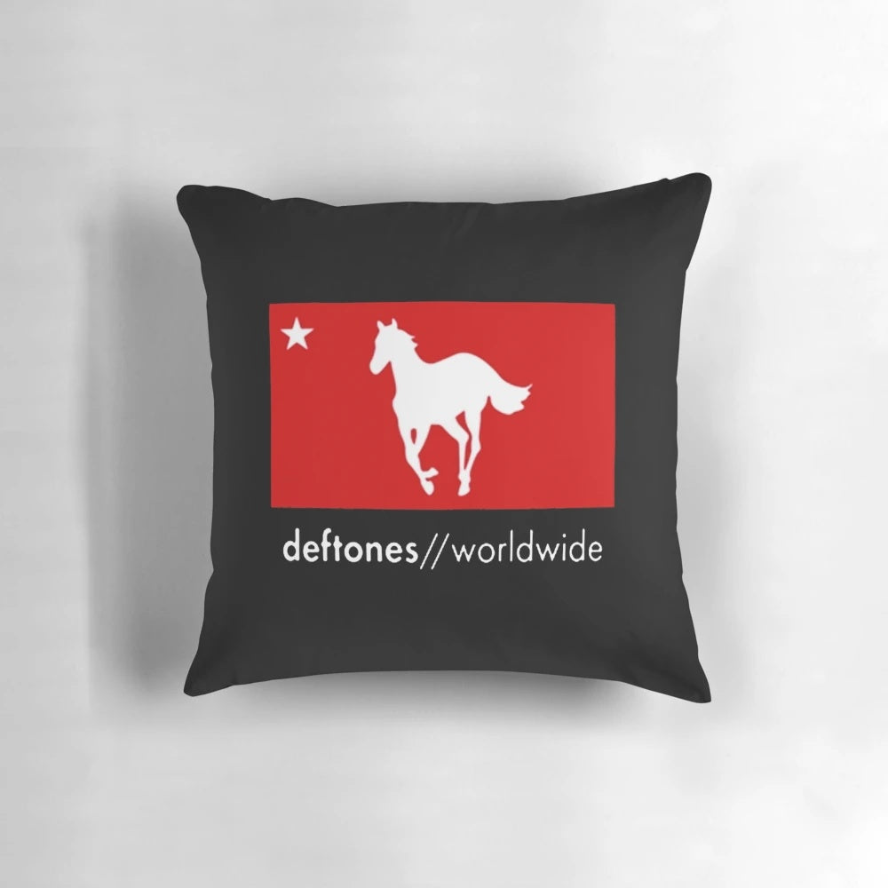 Deftones-inspired supersonic rock band throw pillow