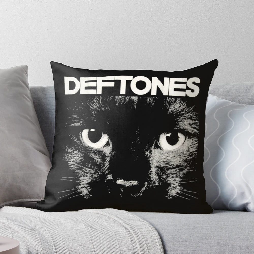 Deftones band art pillow with iconic band logo and design