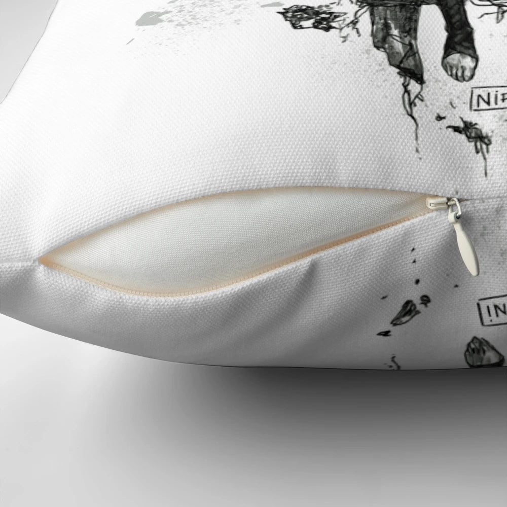 Degrees of Separation Fantasy Pillow with Dragon Age Eluvian and Dread Wolf Design