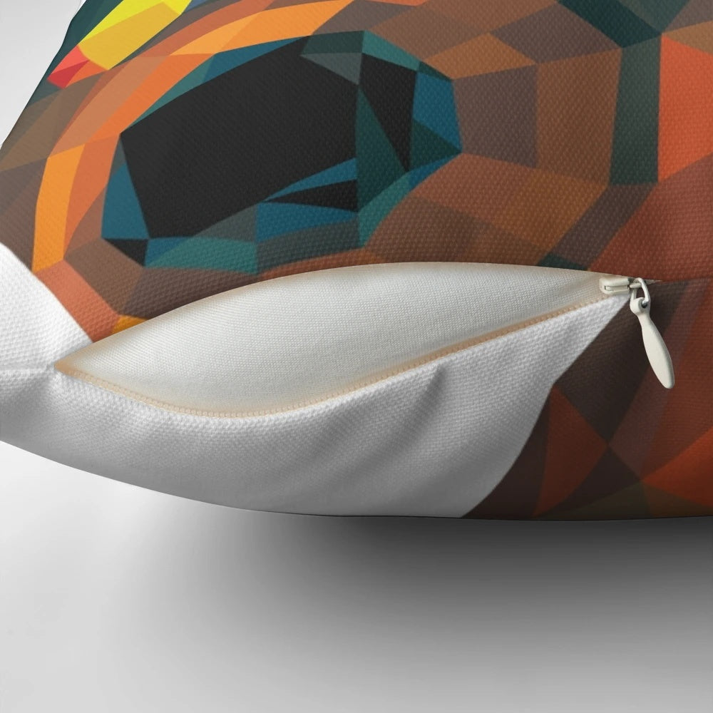 Deku Scrub Pillow - A low-poly, geometric pillow featuring a Deku Scrub from the Zelda franchise.