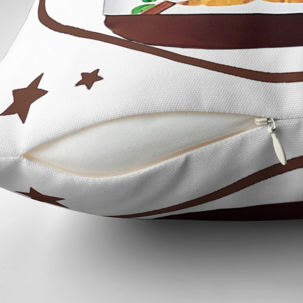 A decorative pillow featuring a delightful Nutella-inspired swirl design