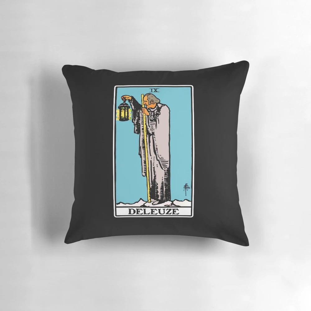 Deleuze Hermit Tarot Card Pillow - Existential Philosophy Decor