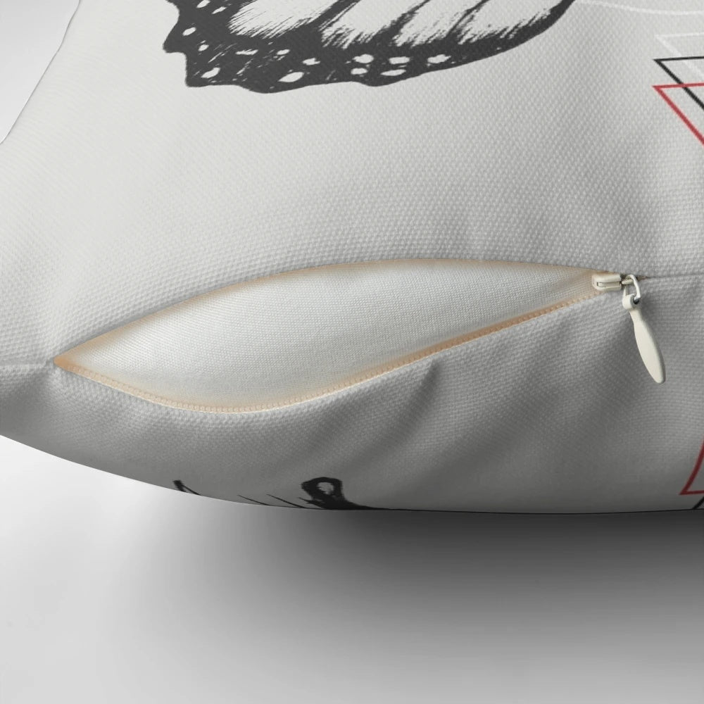 Delicate Existence Conceptual Butterfly Pillow with surreal, abstract design