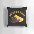 Plush pillow featuring a design for jaffa cake lovers