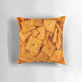 Pile of delicious cheesy crackers, a savory puffed snack for any occasion